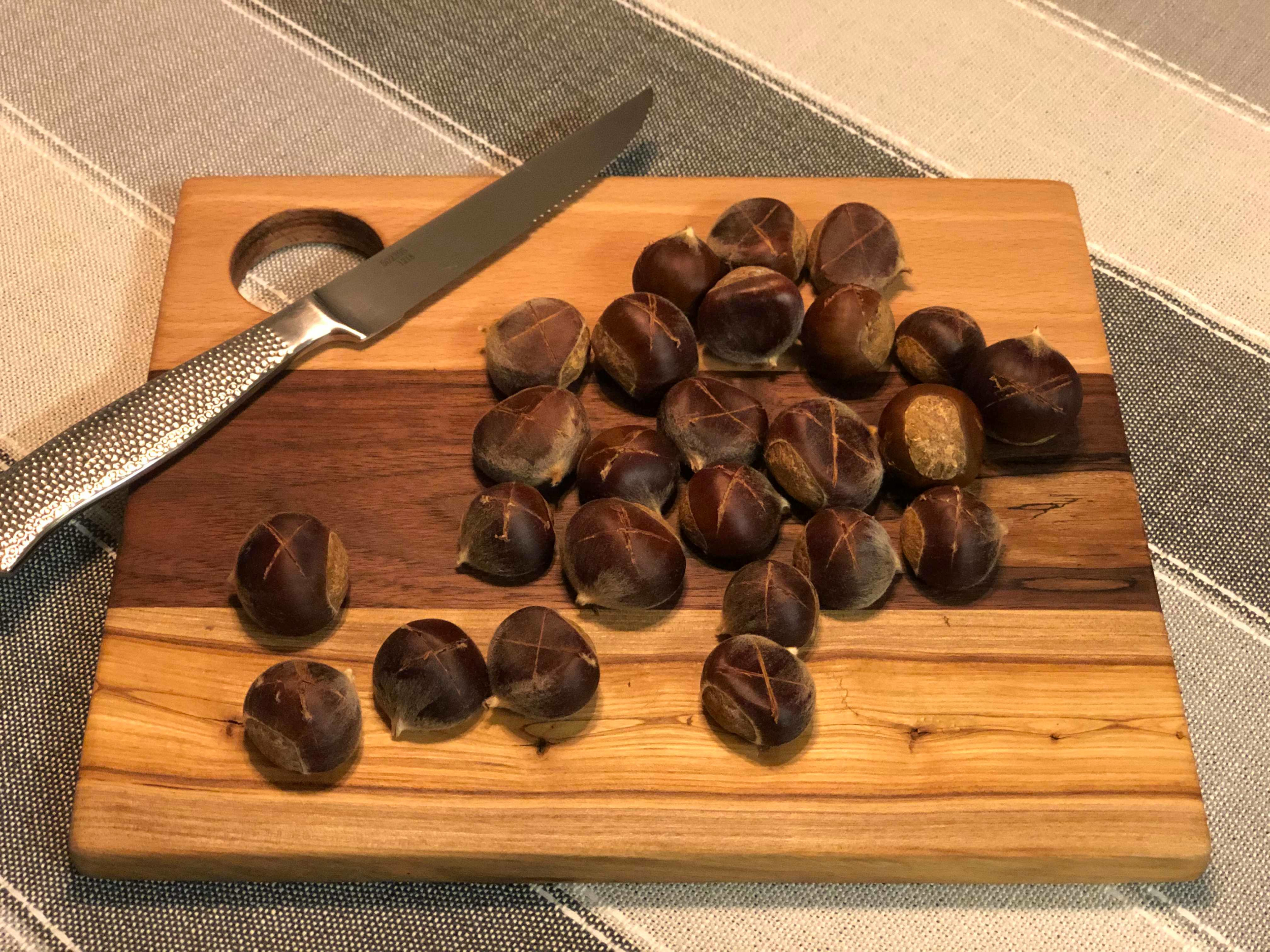 chestnut slicing preparation